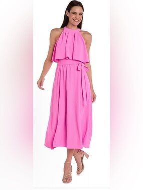 R&M RICHARDS Womens Pink  Sleeveless Halter Midi length. Size 20W. NWT.